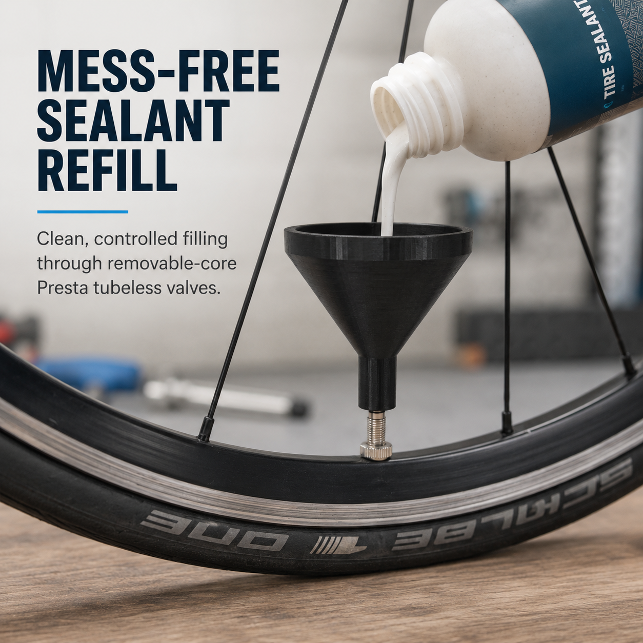 Tubeless Tire Sealant - Bike Tubeless Sealant Pour Funnel Presta